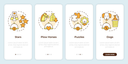 menu engineering matrix onboarding mobile app vector image