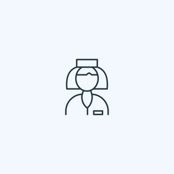 nurse medic woman line icon doctor medical female vector