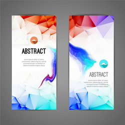 set of polygonal and triangular waves geometric vector image