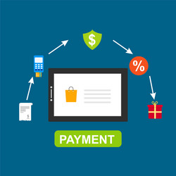 concept online and mobile payments for web page vector image
