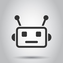 cute robot chatbot icon in flat style bot vector image