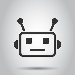 cute robot chatbot icon in flat style bot vector