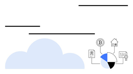 digital asset connections with cloud computing vector image