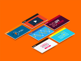 isometric user interface design vector