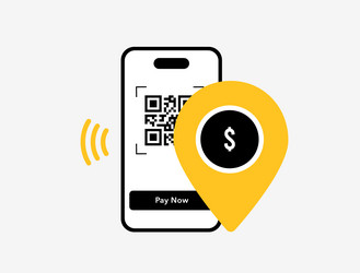 location-based payments using qr code nfc vector image
