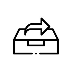 outbox icon thin linear style design isolated vector image