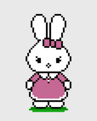 Pixel rabbit image for cross stitch pattern vector