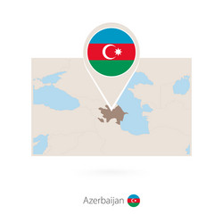 rectangular map azerbaijan with pin icon vector image