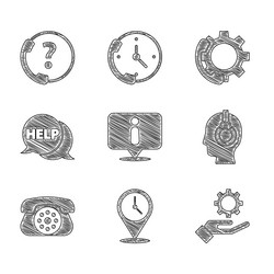 set information location with clock settings vector image