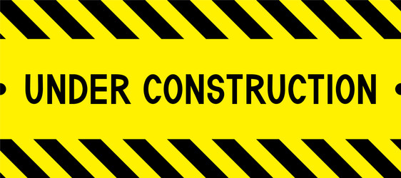 Under construction warning tape vector