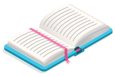 book with ribbon bookmark printed copybook vector