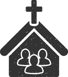 church icon rubber stamp vector