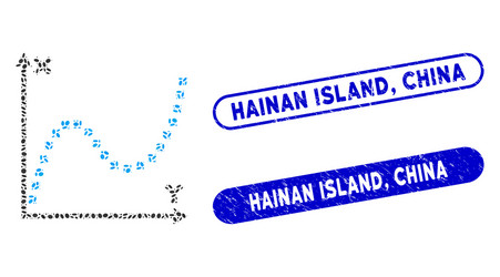 ellipse mosaic dotted plot with textured hainan vector image