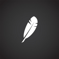 feather icon on background for graphic and web vector image