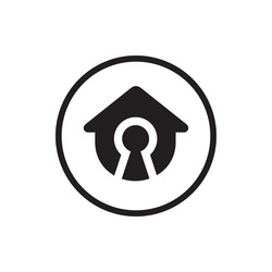 home secure logo design house and keyhole ic vector