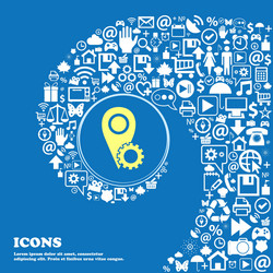 map pointer setting icon sign nice set vector image