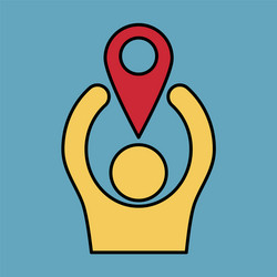 navigation geolocation icon in flat design vector image