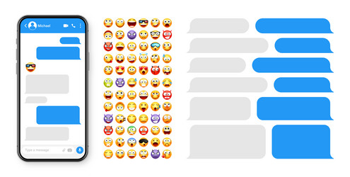 smartphone messaging app user interface design vector image