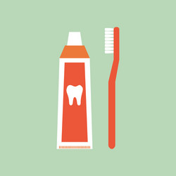 Toothbrush with toothpaste flat icon Royalty Free Vector