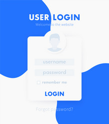 user login window design web page template vector