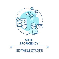 2d blue thin line icon math proficiency concept vector