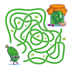 help cute cucumber find path to pickles maze vector