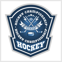 Hockey Championship Logo - Shield Vector Image