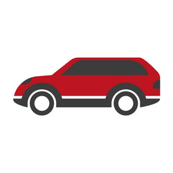 Red car isolated on white icon symbol Royalty Free Vector