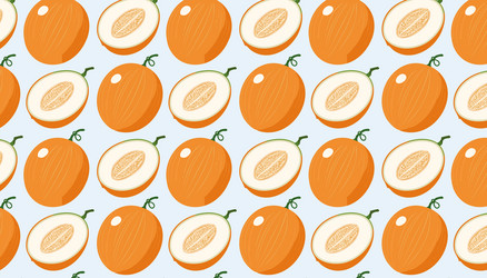 seamless pattern with honeydew melon background vector image