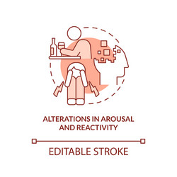 alterations in arousal and reactivity terracotta vector