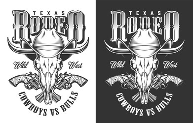 Cowboy Skull Emblem Vector Image
