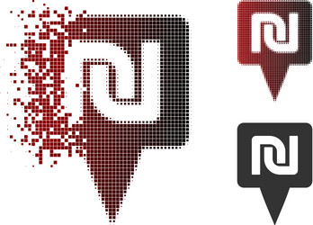 dispersed pixelated halftone shekel map pointer vector image