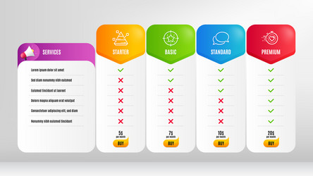 Pyramid chart timer and messenger icons set star vector