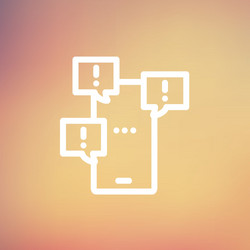 touchscreen phone with error messages bubbles thin vector image
