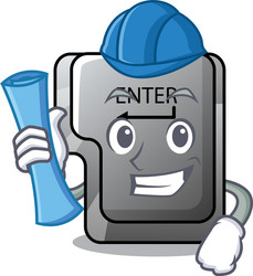 architect button enter on a keyboard character vector image