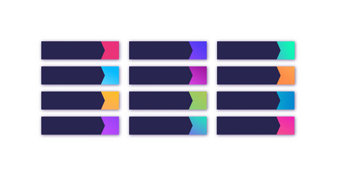 button template set with shadow vector image