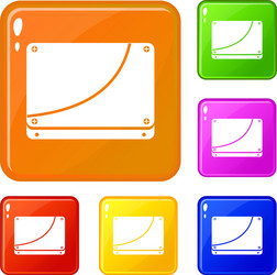 Database icons set color vector