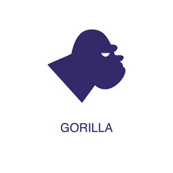 gorilla element in flat simple style on white vector image