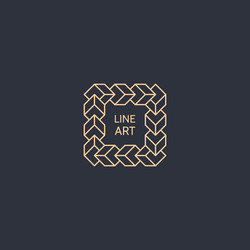 retro frame with place for text line art design vector image