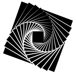 Abstract shape with vortex rotation effect inwards vector