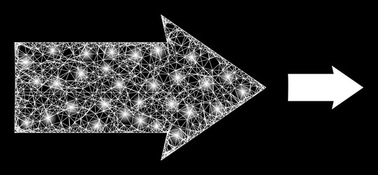 polygonal network mesh right direction with glare vector image