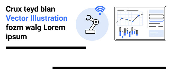 robotic arm with wireless control and data vector image