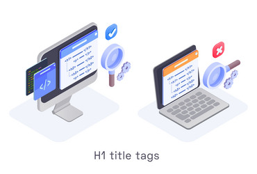 seo coding isometric composition vector image