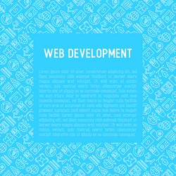 web development concept with thin line icons vector image