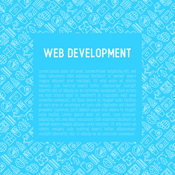 Web development concept with thin line icons vector