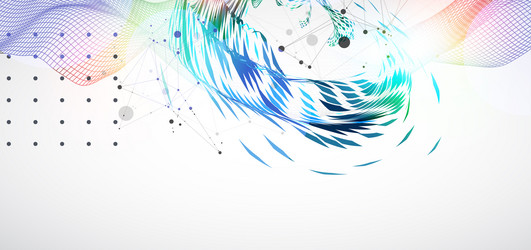 wireframe wave with swirling pattern of colored vector image