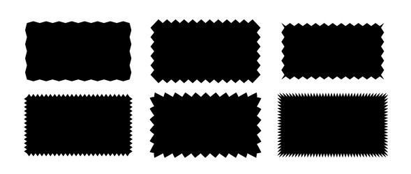 zig zag edge rectangle shape collection jagged vector image