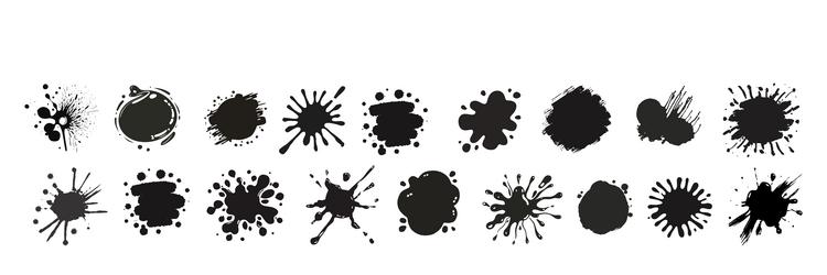 ink drops blots splashes set isolated vector