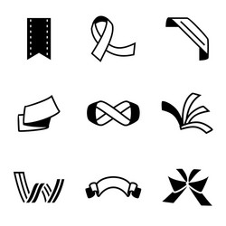 ribbon icon set vector