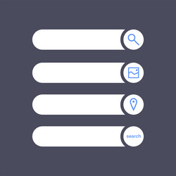 Set of search bars flat web design elements vector